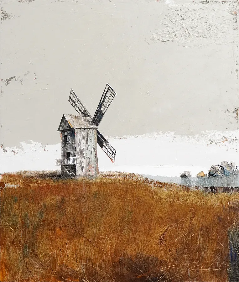 Image of No man is an island by Andrii Chyzhov, size: 130 х 110, made of полотно, олія, Painting medium, from в приватній колекцї, part of the VERESNEVE series, priced at $1500